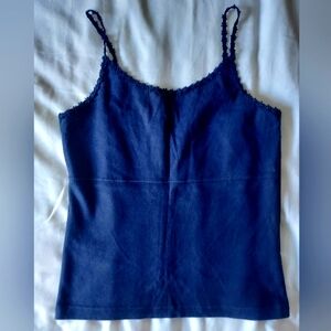 Vintage Navy Tank with daisy details